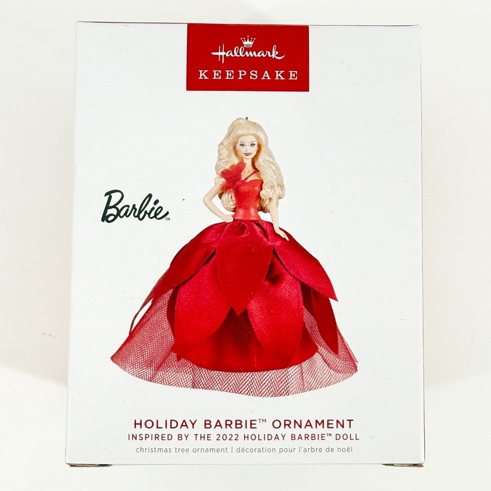Hallmark Keepsake 2022 Holiday Barbie Ornament Red Gown 8th Series Holiday NEW - Picture 4 of 14